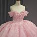 Women's Clothing Romantic Off-Shoulder Ball Gown – Pink Tulle Wedding Dress With Chapel Train (XS-3XL, Princess Silhouette, No-Label Elegance)_ecoleips.com