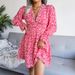 Clearance Sale: European And American Sexy V-neck Floral Ruffle Long-sleeve Chiffon Dress - Independent Station_ecoleips.com