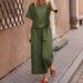 Women's Linen Two-Piece Suit Casual Loose Fit Solid Color European American Style Clothing Set for Spring Autumn_ecoleips.com