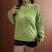 Bold Geometric Knit Sweater – Oversized High-Neck Pullover With 3D Jacquard (S-XL, Acrylic-Nylon Blend, Ice Cream Color Palette)_ecoleips.com