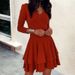 Women's Elegant V‑Neck Dress Fashion Casual Slim Fit Office Commuter Daily Evening Dresses_ecoleips.com