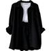 Aria Basics Aria Basics European And American Women's Two-Piece Wrinkled Fabric Turn-Down Collar Long Sleeve Shirt High Waist Drawstring Shorts_ecoleips.com