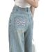 Vintage Embroidered Straight-Leg Jeans For Women, 2025 Spring New High-Waisted Wide-Leg Slim Design Loose Floor-Length_ecoleips.com