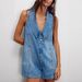 Fashion Sleeveless Washed Denim Jumpsuit Shorts Women's Clothing New Style Peter Pan Collar Personalized_ecoleips.com