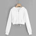 Aria Basics Cardigan Sweatshirt For Women 2024 Autumn Winter European And American Fashion Loose Casual Short Hooded Top_ecoleips.com