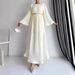 Women's Clothing Autumn New Long Skirt Temperament Pleated Trumpet Sleeve Long Dress_ecoleips.com