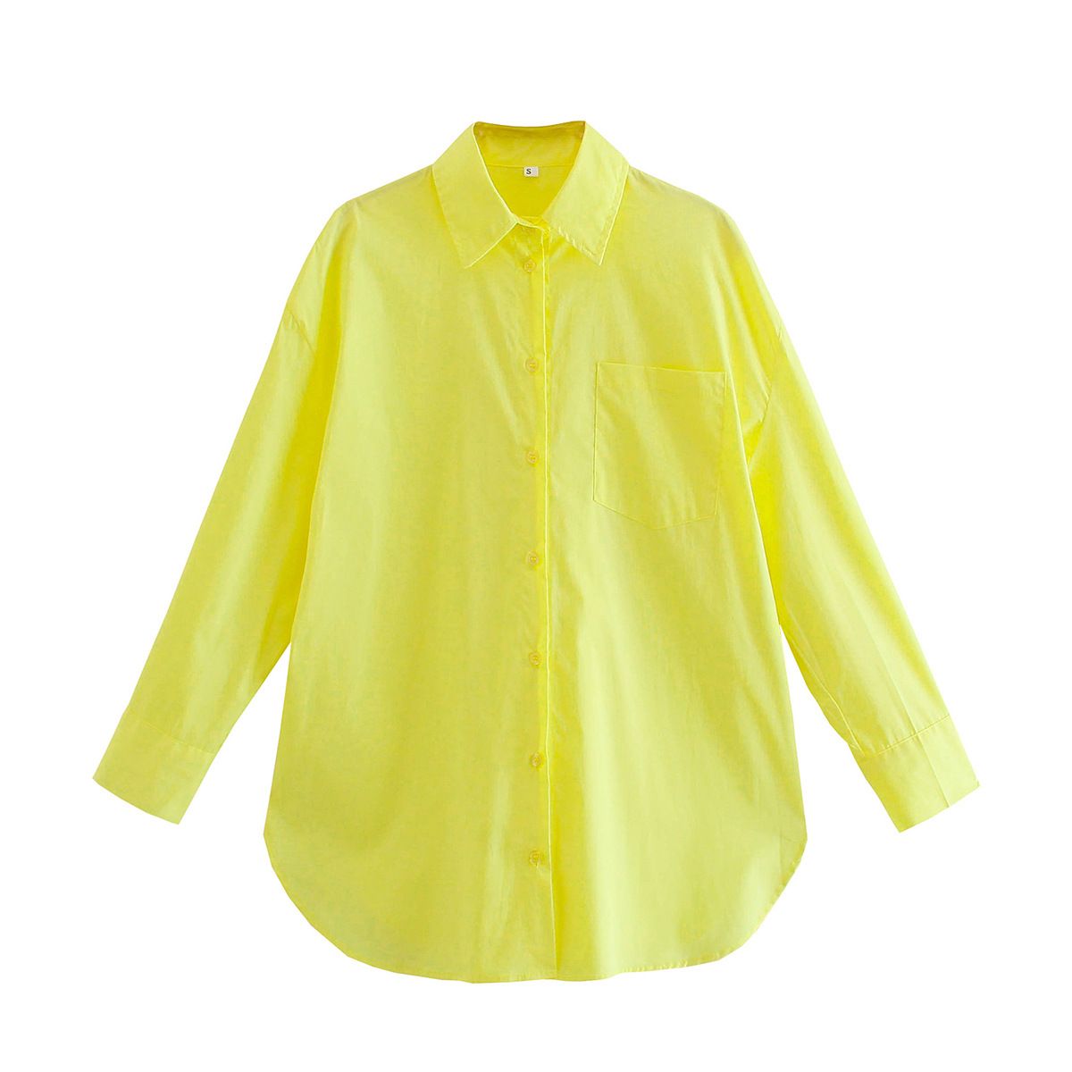 Women's Clothing 2025 Summer New Loose Cotton Pocket Decorated Long Sleeve Shirt Top B88281_ecoleips.com