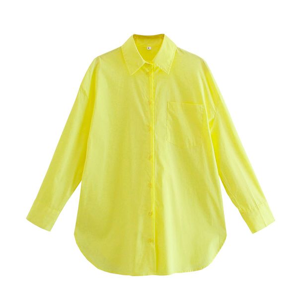 Women's Clothing 2025 Summer New Loose Cotton Pocket Decorated Long Sleeve Shirt Top B88281_ecoleips.com