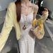 Summer 2025 New French-style Apricot Strap For Women, High-end Elegant Early Spring Lace Heavy-duty Long Dress_ecoleips.com