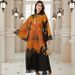 NC158 Floral Art Pattern Muscular Robe Dress for Women New Cross Border Creative in Stock Muslim Fashion_ecoleips.com