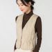 Aria Basics Winter White Duck Women's V-Neck Down Low Neck Warm Lightweight Inner Liner Outer Wear Vest_ecoleips.com