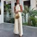 Fashion Women's Irregular Top Casual Wide-Leg Elegant Sexy Long Pants Set For Women_ecoleips.com