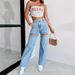 Women's Fashion Ripped Straight Leg Jeans Casual Spring/Summer 2024 Independent Website Wish Cross Border European American Style_ecoleips.com
