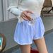 Women's Clothing Summer Women's New BM Hot Girl Low Waist Blue Striped Lace Stitching Button Home Beach Shorts_ecoleips.com