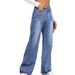 Women's Clothing Cat Whiskers And Maliu Loose High Waist Wide Leg Jeans_ecoleips.com