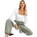 plus Size Women's Cross-Border European American Style Slim Fit Bodysuits Long Sleeves Square Neck Base Layer T Shirts_ecoleips.com