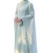 Women's Clothing Modest Abaya Dress Modest Muslim Abaya Set – Solid Color Two-Piece Long Sleeve Dress With Batwing Sleeves (S/M/L, Coffee/Beige)_ecoleips.com