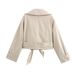 Belted Long-Sleeve Windbreaker Jacket For Women, Versatile Spring & Autumn Outerwear, Stylish New Arrival_ecoleips.com
