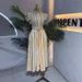 Women's Striped Shirt Dress Spring Belted Waist Flowy Midi Length Collared Short Sleeve Feminine Dress Side Slits_ecoleips.com