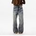 Unisex Distressed Slim Fit Wide Leg Jeans High Waisted Retro Straight Leg Cotton Pants For Autumn/Winter Casual Style_ecoleips.com