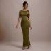 Hot-Selling Women's Fashion 2025 Summer New Fashionable Elegant One-Shoulder Ribbon Solid Color Dress Wholesale_ecoleips.com