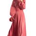 European And American Foreign Trade 2025 Autumn New Long-Sleeve Waist-Cinched Puff-Sleeve Solid Color Fairy-Style_ecoleips.com