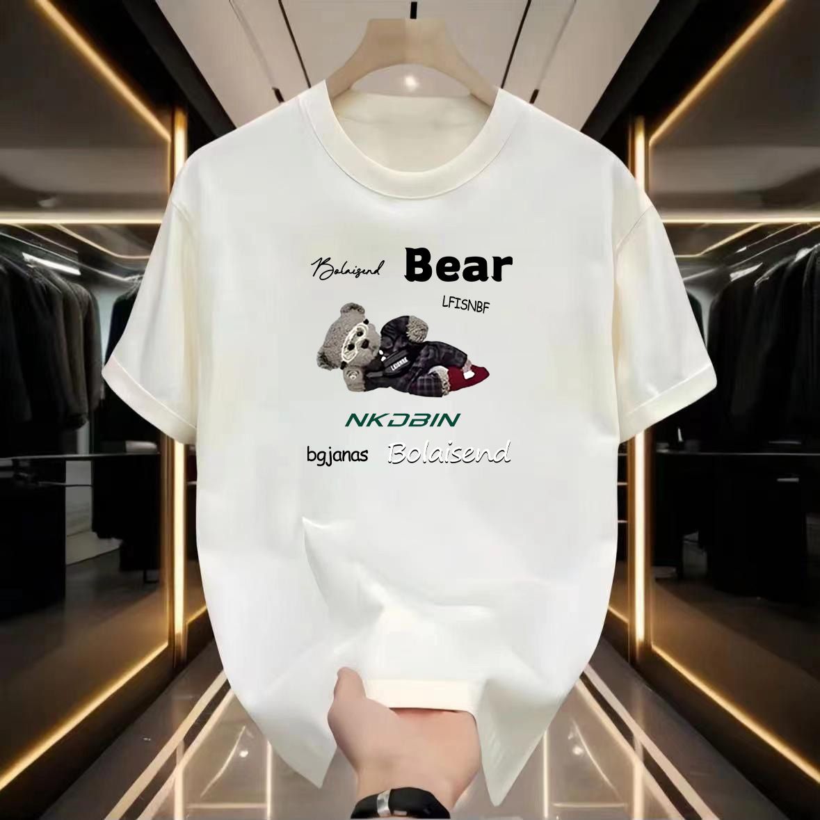 Women's Clothing Round Neck Printed Men's Short Sleeved T Shirt Loose Casual Trendy Top_ecoleips.com