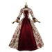 Cross-Border Source European And American Foreign Trade Long Sleeve Printed Elegant Court Evening With Large Bell_ecoleips.com
