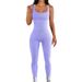 Women's Ribbed Square Neck Bodysuit Long Sleeve Jumpsuit, Tummy Control Butt Lifting Casual Romper For Fall Winter_ecoleips.com
