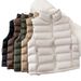 Lightweight Quilted Vest With Stand Collar - Winter Puffer Sleeveless Jacket For Women (Beige/Brown/Khaki/Black/Green, M/L/Xl/2xl)_ecoleips.com