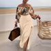 Women's Clothing New Hot Selling One Shoulder Top Slit Dress Two Piece Suit_ecoleips.com