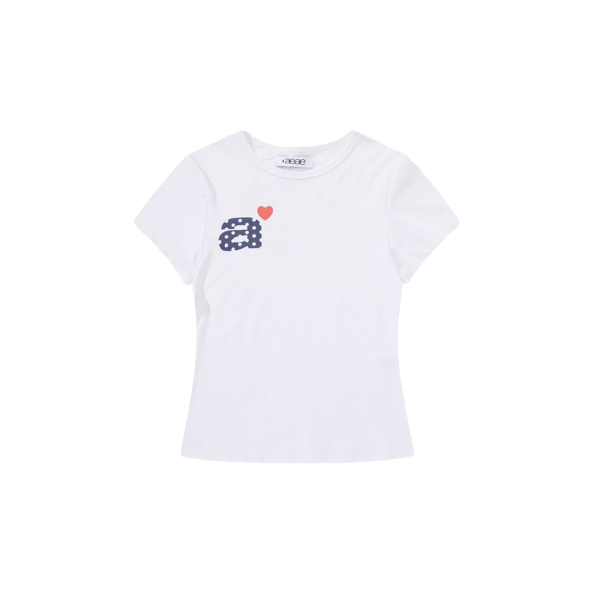 Korean Trendy Heart Shaped Short Sleeve Top For Women Sexy Slim Fit Polka Dot Letter Print Summer Top_ecoleips.com