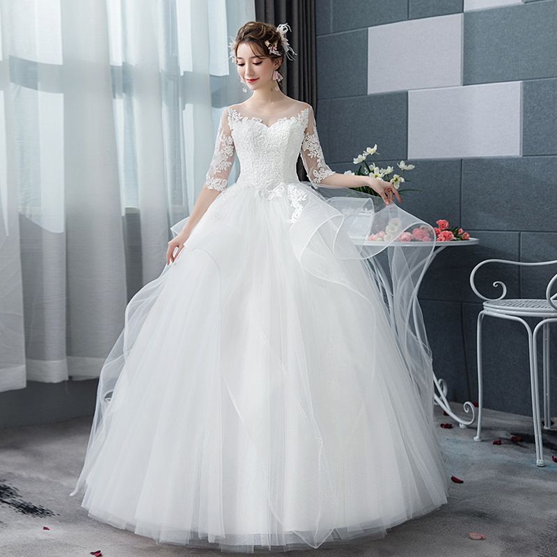 Wedding Dress 2026 New Model, Slimming, Puffy Skirt, Floor-length, Simple, Korean-style Princess, Starry Sky, Hepburn_ecoleips.com