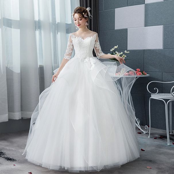 Wedding Dress 2026 New Model, Slimming, Puffy Skirt, Floor-length, Simple, Korean-style Princess, Starry Sky, Hepburn_ecoleips.com
