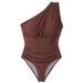 Aria Basics Factory Direct Ins-style One-piece Asymmetrical Shoulder Swimsuit For Women, New Korean Version High-waisted Slimming_ecoleips.com