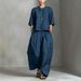 3D Textured Linen Lounge Set Oversized Top Wide-Leg Pants Women's Clothing S-4XL 6 Earth Tones_ecoleips.com