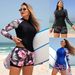 Women's Two Piece Tankini Swimsuit Long Sleeve Export Swimwear Patchwork Double Layer Waistband Printed_ecoleips.com