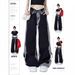 American Retro Cuffed Jeans For Women, Spring And Autumn High-waisted Straight-leg Niche Washed Distressed Wide-leg_ecoleips.com