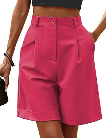 Women's Clothing new women's summer thin high waist loose slim straight casual mid length pants breathable wide leg shorts_ecoleips.com