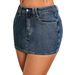 High Waisted Slimming Denim Mini Skirt Washed Retro Style Sexy Stylish Versatile Anti Exposure Bodycon Skirt for Women_ecoleips.com
