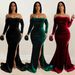 Women's Clothing Fashion Women's Solid Color Slit Evening Dress Low Cut Dress New_ecoleips.com