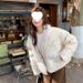 girl 2024 New Korean Style Fleece-Lined Thickened Parka Women, Loose Fit Short Cotton Jacket For Petite Figures_ecoleips.com