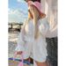 All-Weather Cotton One-Color Design With Bell Sleeves, A Sweet Set For Spring/Summer, Featuring A Trendy High-Waisted Lo_ecoleips.com