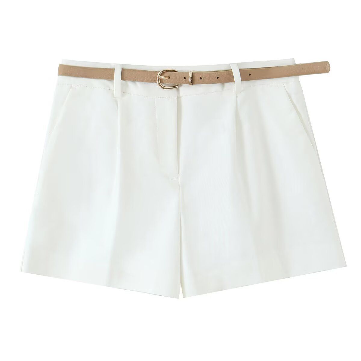 ZOEVA European And American Style 2026 New Fashion Temperament Women's Clothing With Belt Pleated Casual Shorts_ecoleips.com