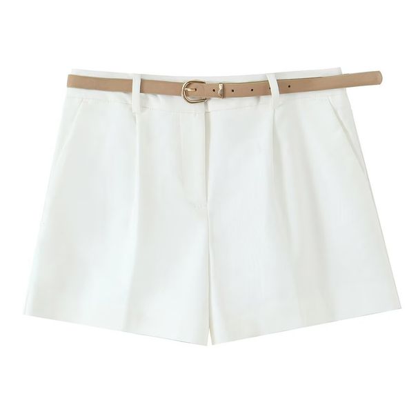 ZOEVA European And American Style 2026 New Fashion Temperament Women's Clothing With Belt Pleated Casual Shorts_ecoleips.com