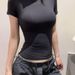 ng2510292 Skims-style 2025 Summer Women's Short-sleeve T-shirt With A Fitted Waist, Slim-fit, Skin-tight To, Slimming Hot Girl_ecoleips.com