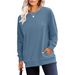 Women's Round Neck Autumn Sweatshirt Women's Fashion Solid Color Long Sleeve Pullover_ecoleips.com