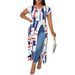 2025 New European American Women's Clothing Cross-Border E-commerce: Geometric Print Dresses For Women On And_ecoleips.com