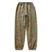 Spring Yarn-dyed Cotton Gauze Pajamas Pants Women's Retro Printed Home Pants Thin Loose Sleepwear Elastic Waist Sleep Bottoms_ecoleips.com