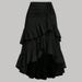 Summer High-Waisted Patchwork Skirt for Women Slimming Ruffled Hem European American Style Sweet Fresh Design_ecoleips.com